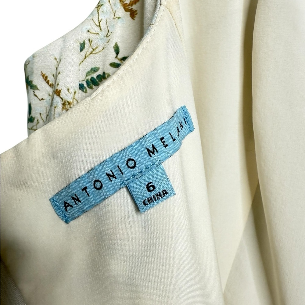 Antonio Melani Garden of Ivy Square Neck Fit & Flare Cotton Dress Size 6 Green - Picture 5 of 15